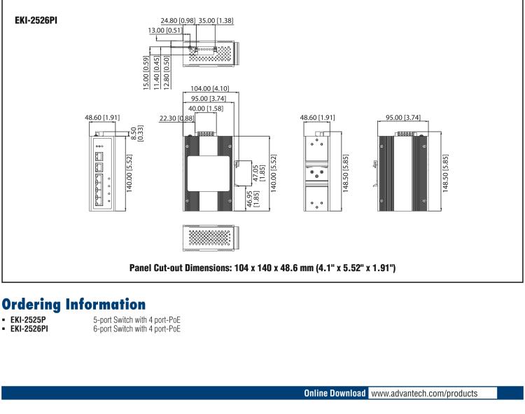 研华EKI-2525P 5端口非网管型工业PoE交换机