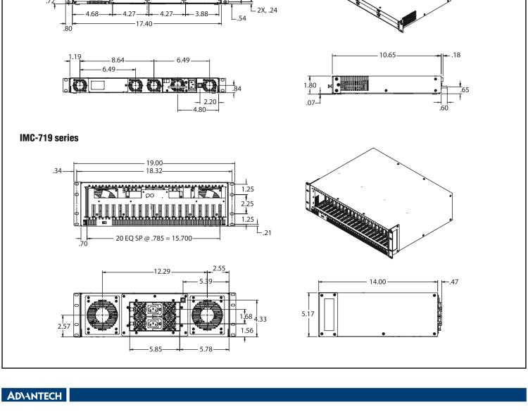 研华BB-850-10949-2DC 3 插槽 SNMP 可托管机箱，带 2 个固定的直流电源