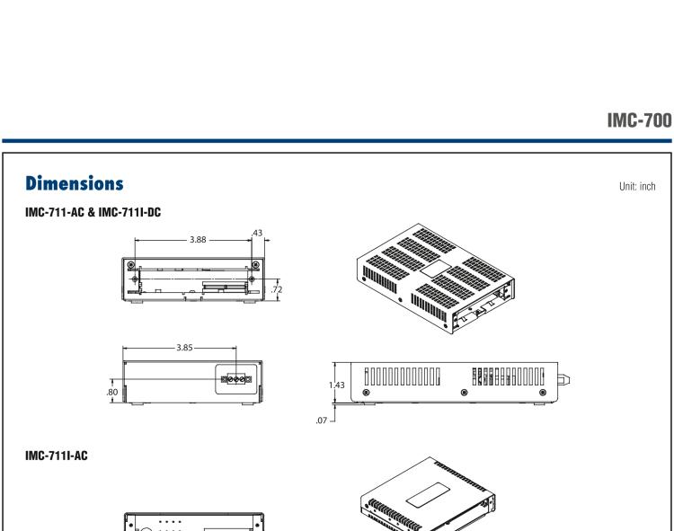 研华IMC-713-AC-US Managed Modular 3-slot Media Converter Chassis, AC Power (also known as MediaChassis 850-10949-AC)