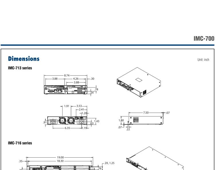 研华IMC-713-AC-US Managed Modular 3-slot Media Converter Chassis, AC Power (also known as MediaChassis 850-10949-AC)