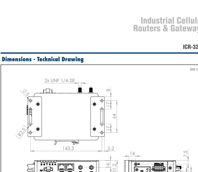 研华ICR-3241-1ND ICR-3200, NAM, FirstNet, 2x Ethernet, 1x RS232, 1x RS485, Metal, Without Accessories