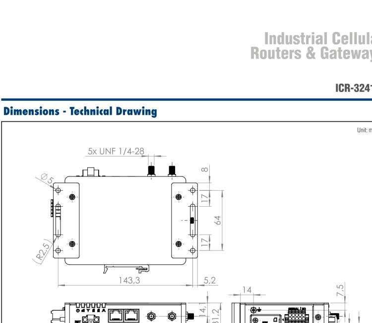 研华ICR-3241 ICR-3200, NAM, 2x Ethernet, 1x RS232, 1x RS485, Metal, Without Accessories