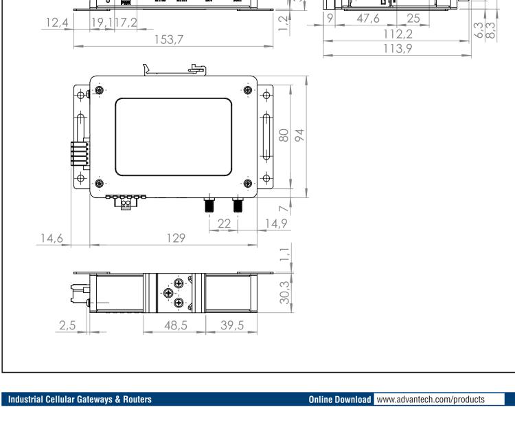 研华ICR-3232 ICR-3200, AUS/NZ, 2x Ethernet, 1x RS232, 1x RS485, Metal, Without Accessories