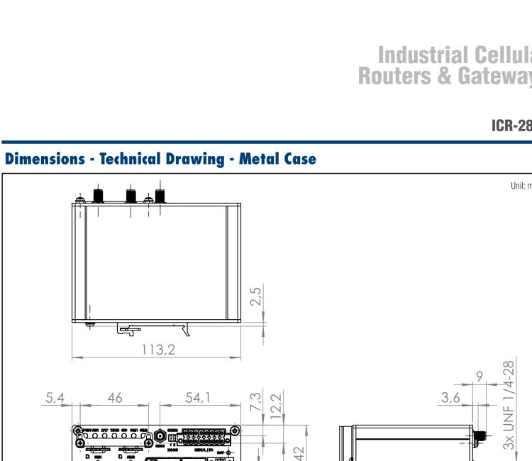 研华ICR-2834GA02 ICR-2800, EMEA, 2x Ethernet, 2× RS232/RS485, USB, GPS, Metal, UK ACC