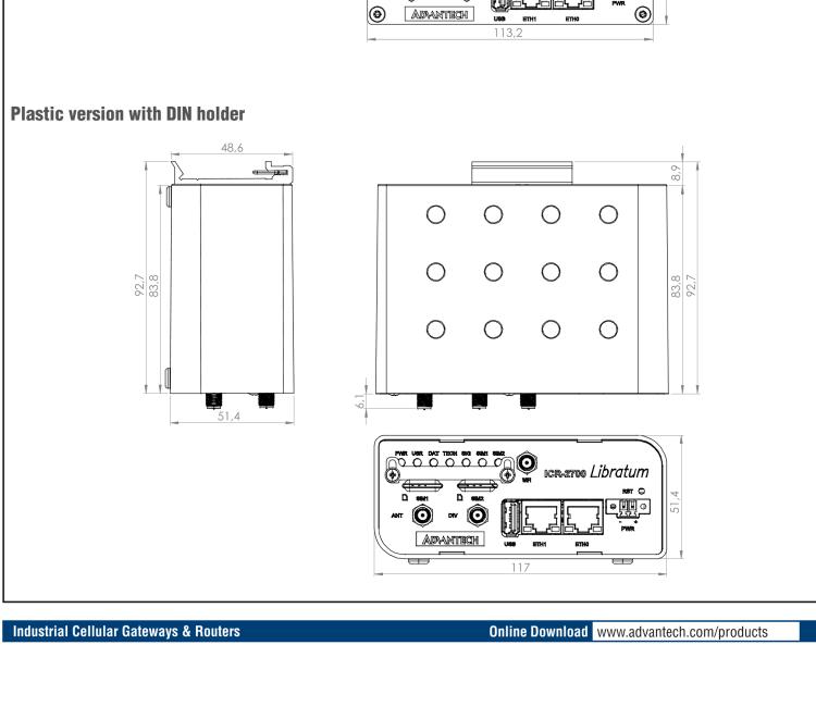 研华ICR-2734WPA02 ICR-2700, EMEA, 2x Ethernet, USB, Wi-Fi, Plastic, UK Accessories