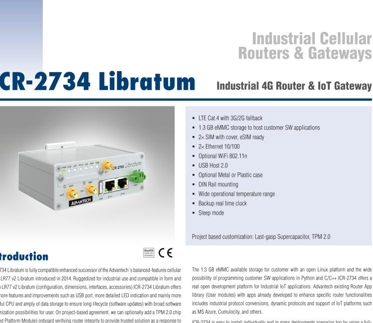 研华ICR-2734WPA01 ICR-2700, EMEA, 2x Ethernet, USB, Wi-Fi, Plastic, EU Accessories