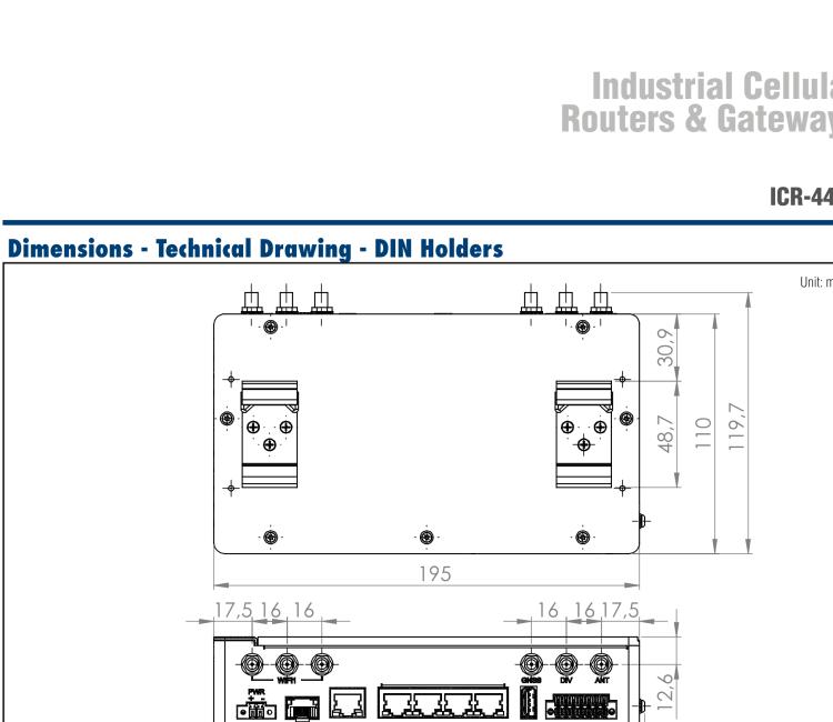 研华ICR-4434 ICR-4400, GLOBAL, 5x Ethernet, 1x RS232, 1x RS485, CAN, SFP, USB, SD, Without Accessories