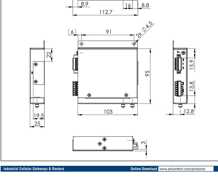 研华ICR-2437 ICR-2400, EMEA, 2x Ethernet , 1x RS232, 1x RS485, Metal, Without Accessories