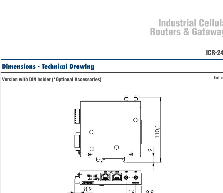 研华ICR-2437 ICR-2400, EMEA, 2x Ethernet , 1x RS232, 1x RS485, Metal, Without Accessories