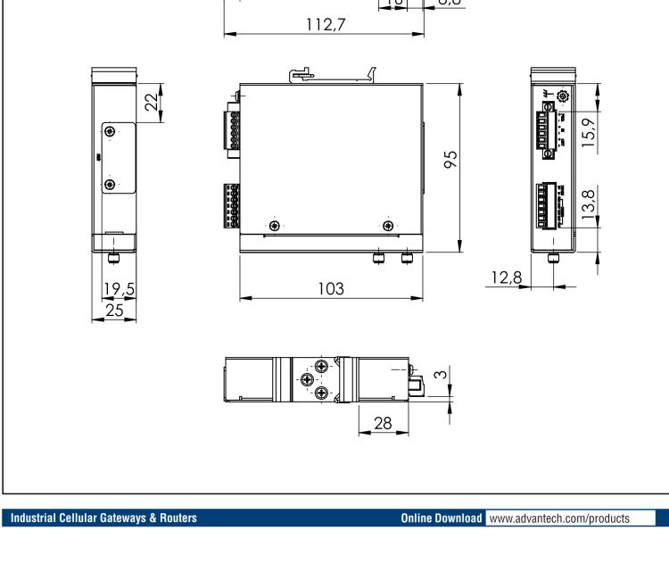 研华ICR-2432 ICR-2400, LATAM, 2x Ethernet , 1x RS232, 1x RS485, Metal, Without Accessories