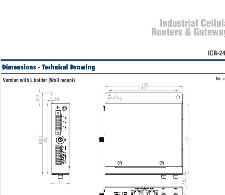 研华ICR-2431 ICR-2400, EMEA, 2x Ethernet , 1x RS232, 1x RS485, Metal, Without Accessories