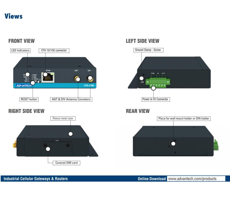 研华ICR-2041 ICR-2000, NAM, 1x Ethernet, Metal, Without Accessories