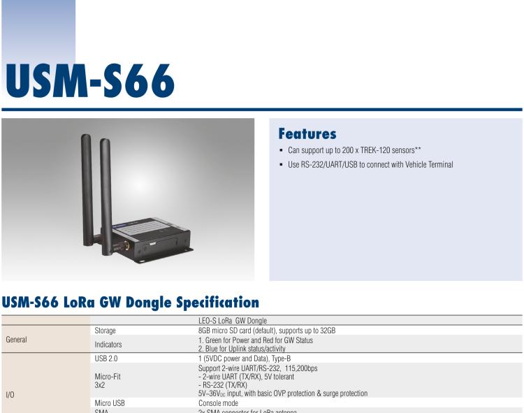 研华USM-S66 LoRa Vehicle Gateway