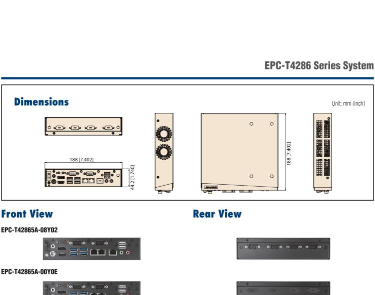 研华EPC-T4286 适配Intel® 第8/9代 Core™ i 系列处理器，搭载H310芯片组。1U超薄高度，性能强劲。