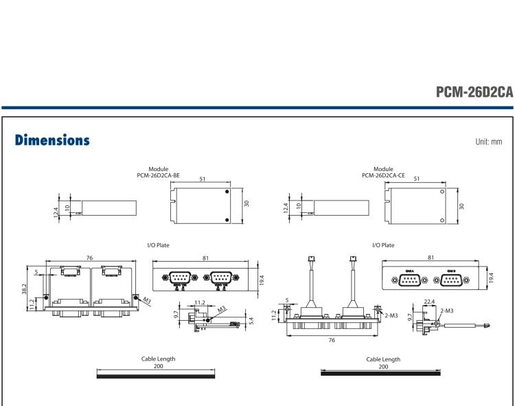 研华PCM-26D2CA 2端口隔离CANBus mPCIe, CANOpen, DB9