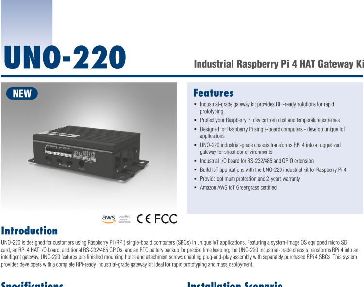 研华UNO-220 具备RTC时钟的Raspberry Pi工业套件
