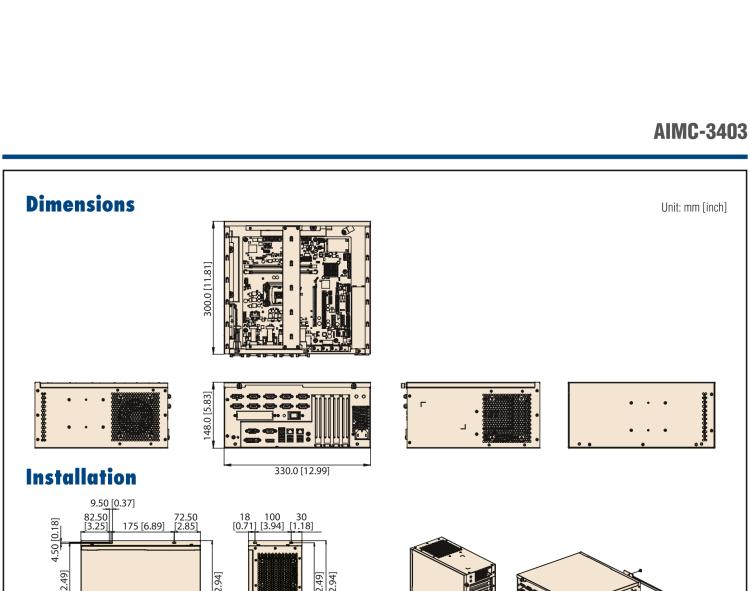 研华AIMC-3403 Front Access Micro Computer, Intel 6th/7th Gen Core i CPU (LGA1151),10 COM, 8 USB, and 4 Expansion slots