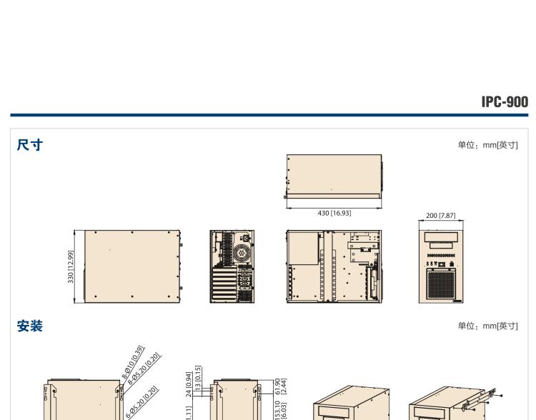 研华IPC-900 经典款壁挂式机箱，支持ATX/uATX母板