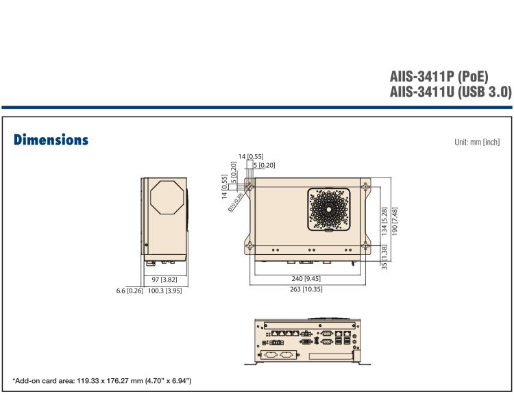 研华AIIS-3411 紧凑型视觉系统，支持Intel® 第10代 Core i CPU, 4路摄像头支持 GigE PoE或 USB 3.0接口, PCIe扩展槽, 支持4路光源和隔离DIO