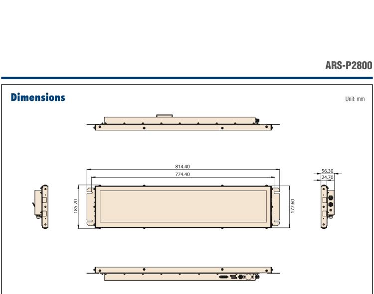 研华ARS-P2800 EN 50155 Intel® Celeron™ J1900 28” 无风扇设计之列车车辆 Panel PC