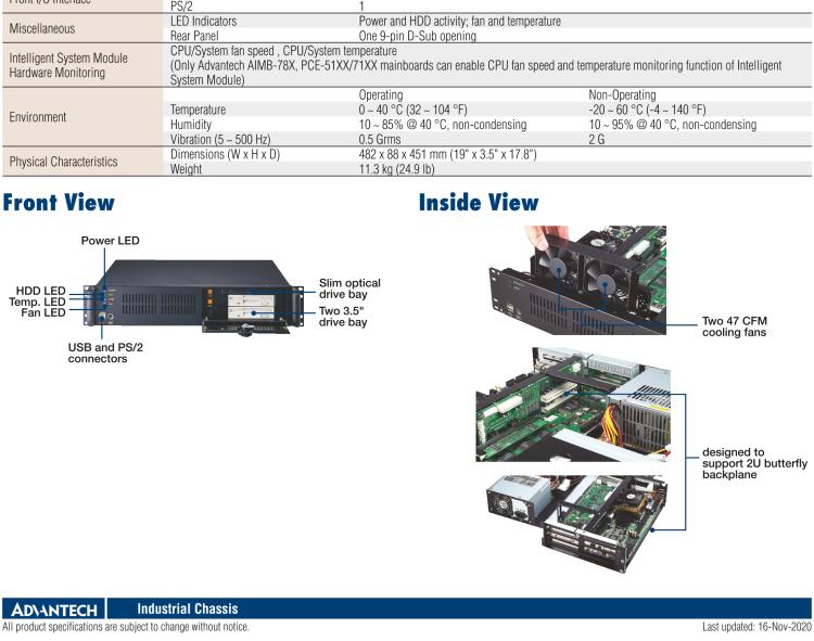 研华ACP-2000 2U 6槽上架式机箱