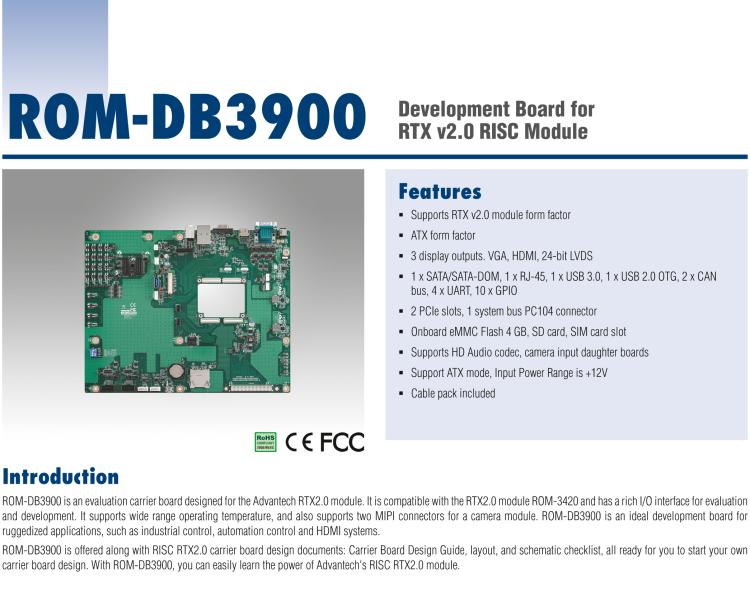 研华ROM-DB3900 研华RISC RTX2.0 标准核心板的全功能底板