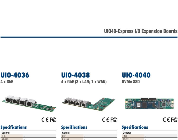 研华UIO-4038 UIO40-Express I/O 扩展卡，，支持 3 LAN & 1 WAN