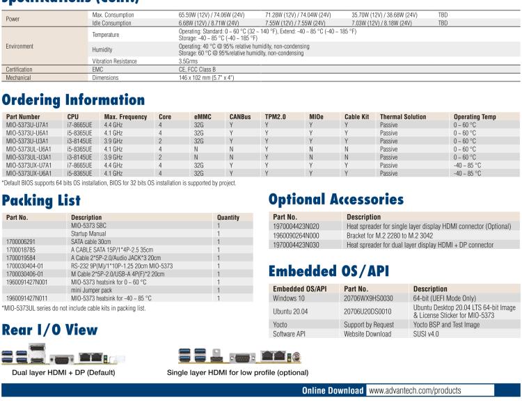 研华MIO-5373 第八代 Intel 低功耗高性能 超极本CPU 3.5寸嵌入式单板，性能提升40%