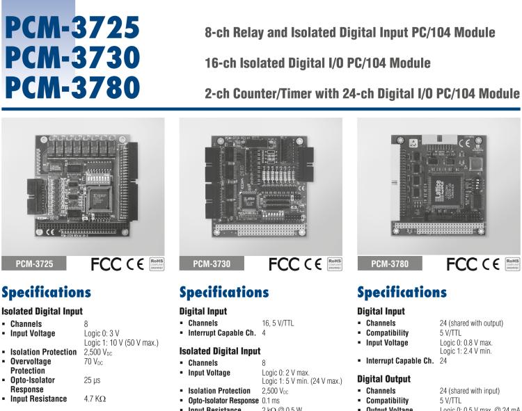 研华PCM-3725 8路隔离数字量输入及8路隔离继电器输出模块