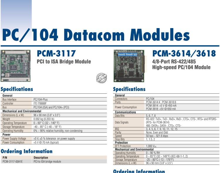 研华PCM-3117 PCI 到 ISA 桥接模块