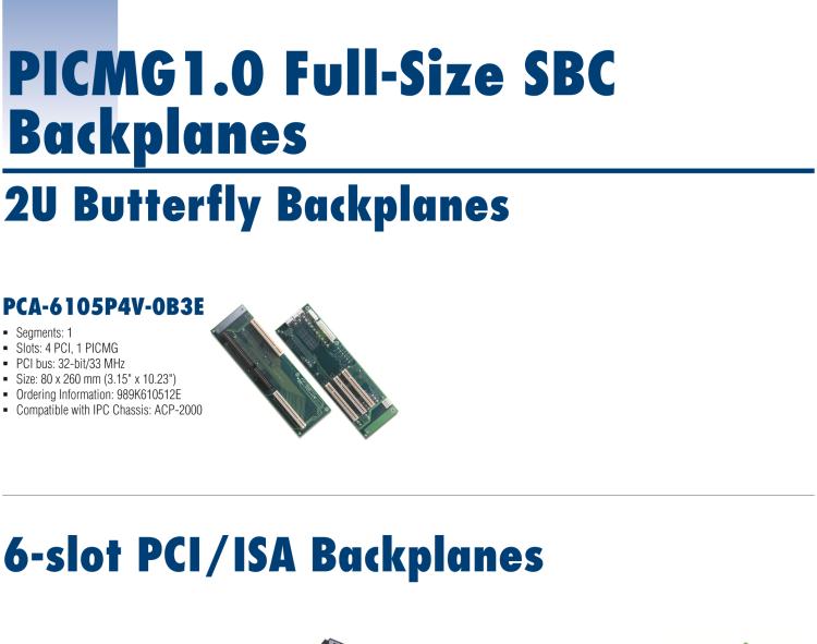 研华PCA-6106-0B2E 带 6 个 ISA 槽的单系统 6 槽底板