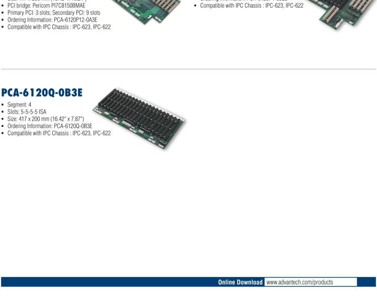 研华PCA-6106P4-0A2E 6 slot PICMG BP,4PCI,2PICMG RoHS K