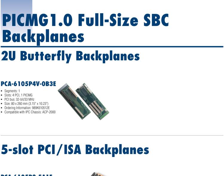 研华PCA-6105P3 5-slot 1 ISA / 2 PCI / 1 PICNG 1PCI / ISA Backplane