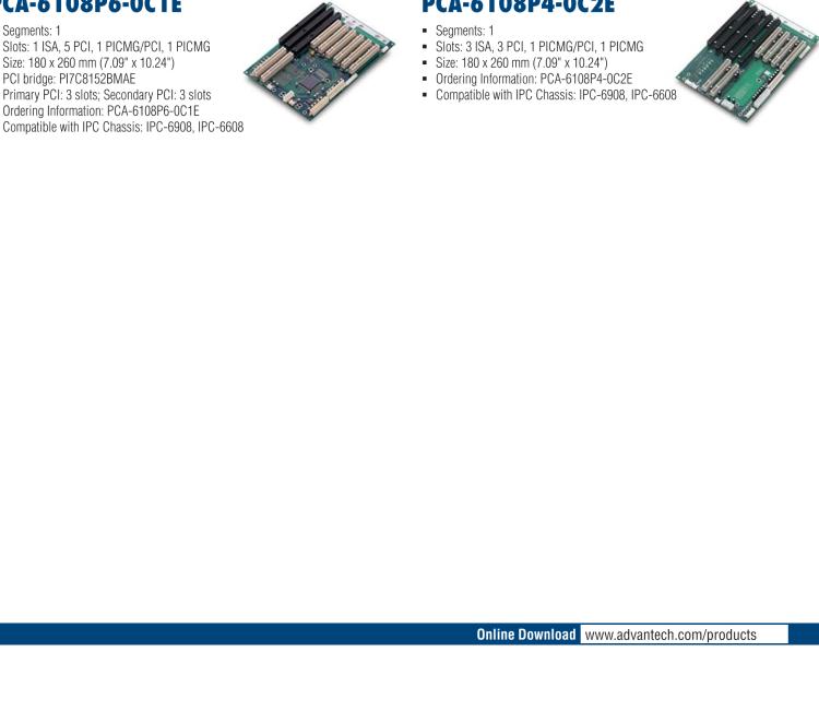 研华PCA-6106P3 6-slot 2ISA, 2PCI,1PICMG,1PICMG/PCI Backplane