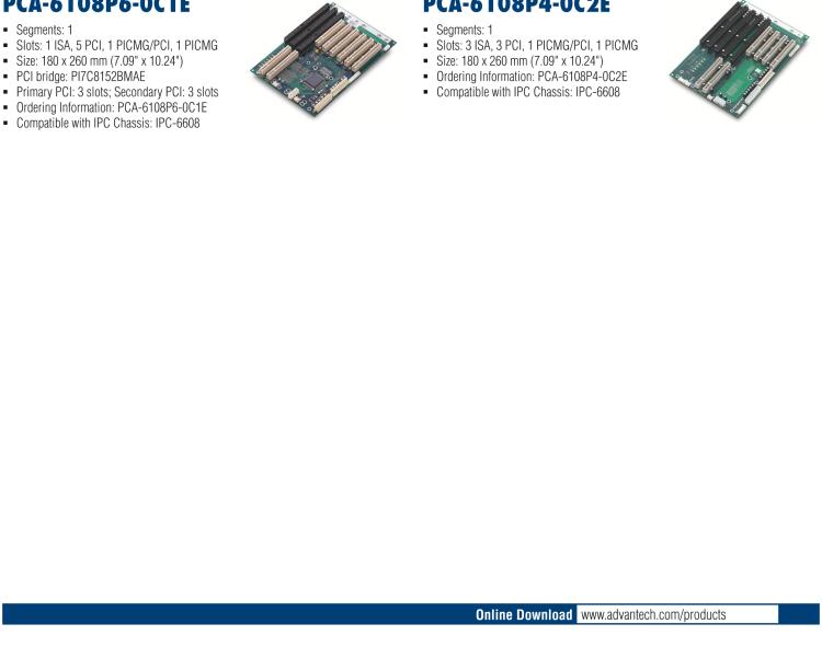 研华PCA-6108P6 8-slot PCI/ISA Backplanes