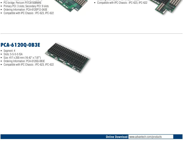 研华PCA-6113DP4 13-slot 2 ISA, 7 PCI, 1 PICMG/PCI, 3 PICMG Backplanes