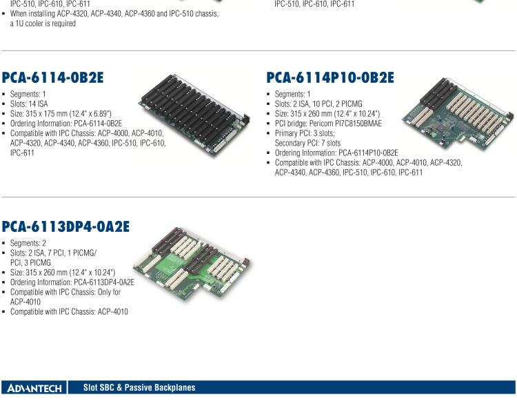 研华PCA-6114P12-0B3E 14 槽 PICMG BP,1个ISA槽, 1个1PCI槽,1个PICMG槽,1个PICMG/PCI槽