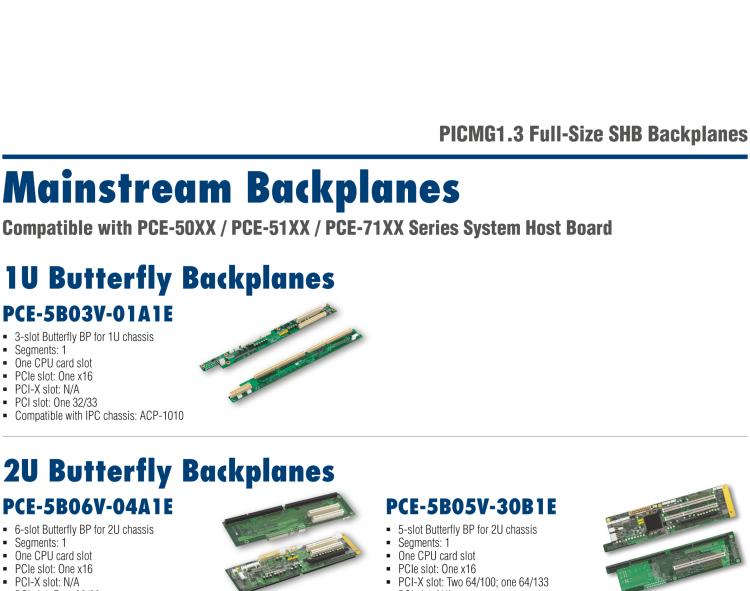 研华PCE-5B05V 5-slot Butterfly BP for 2U chassis