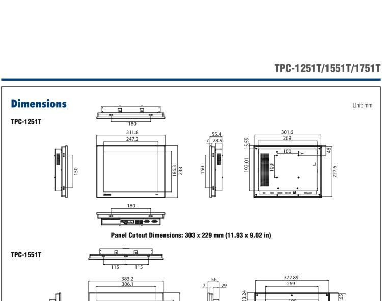 研华TPC-1751T(B) 17“SXGA TFT LED LCD瘦客户端终端与Intel® Atom™处理器