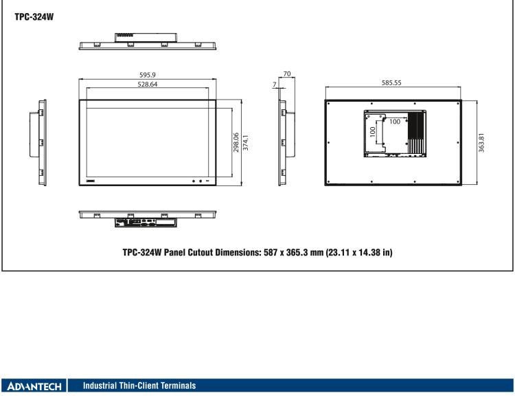 研华TPC-324W 8代Intel®Core™ i3/ i5/ i7处理器24" FHD TFT LED LCD触摸屏电脑，内置8G DDR4 RAM