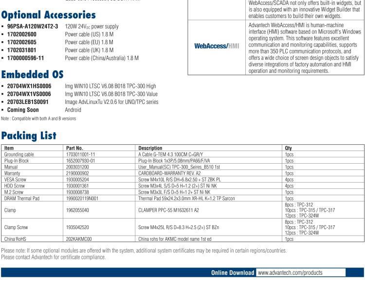 研华TPC-324W 8代Intel®Core™ i3/ i5/ i7处理器24" FHD TFT LED LCD触摸屏电脑，内置8G DDR4 RAM