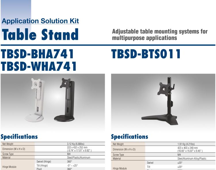 研华TBSD-BTS011 Adjustable table mounting systems for multipurpose applications