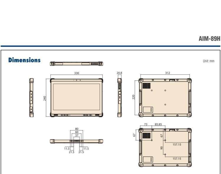 研华AIM-89H 13.3" Medical-Grade Tablet with Intel® Core™ i5 processor