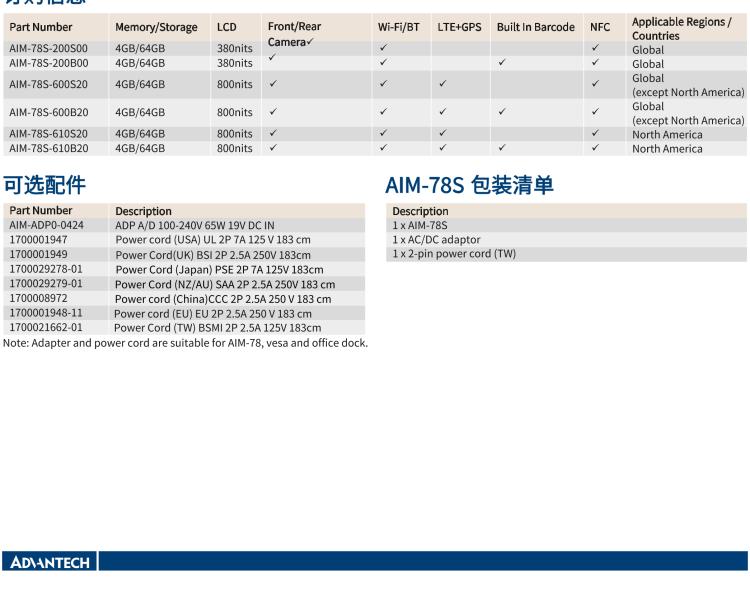 研华AIM-78S 10.1" 工业移动手持平板电脑，搭载高通® 骁龙™ 660 处理器, 安卓10操作系统