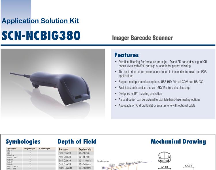 研华SCN-NCBIG820 Area Imager Barcode Scanner