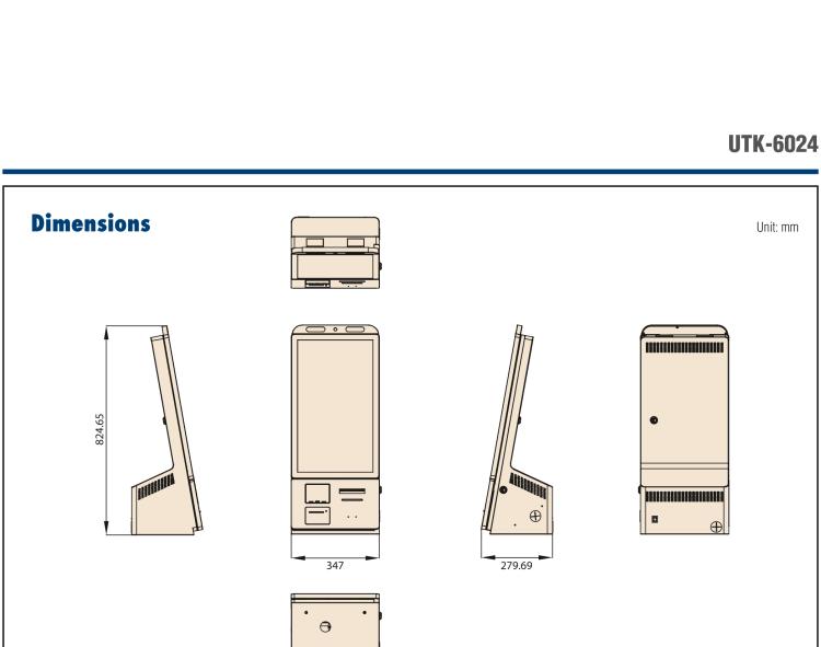 研华UTK-6024 23.8" Light and Multi-Purpose Self-Service Kiosk