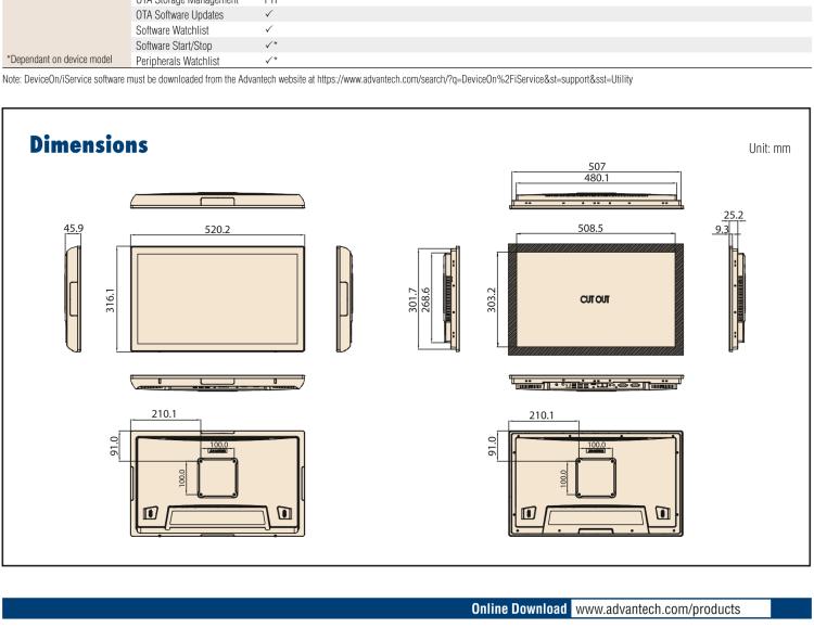 研华UTC-320I 21.5" Ubiquitous Touch Computer with 11th Gen Intel® Core™ i7/i5/i3 and Celeron 6305E Processor