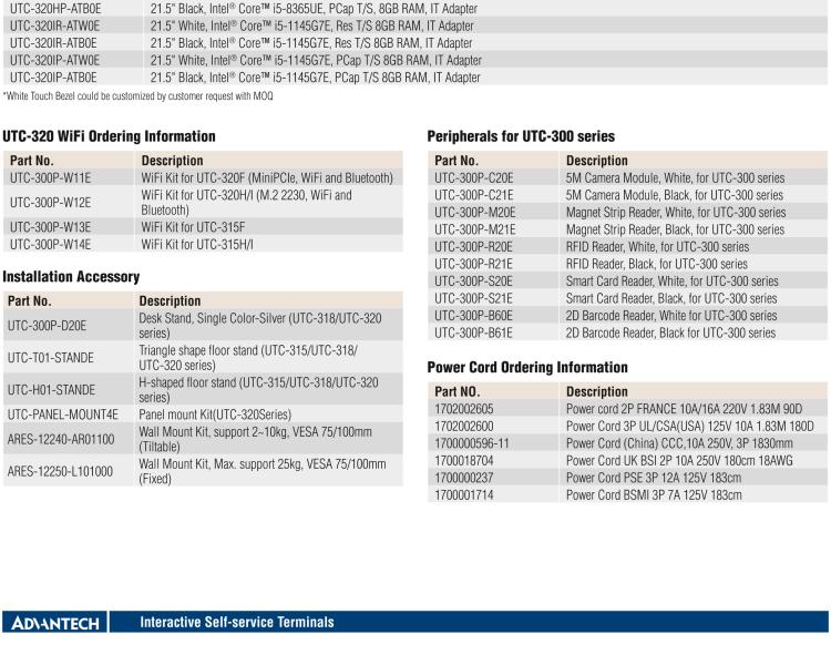 研华UTC-320I 21.5" Ubiquitous Touch Computer with 11th Gen Intel® Core™ i7/i5/i3 and Celeron 6305E Processor