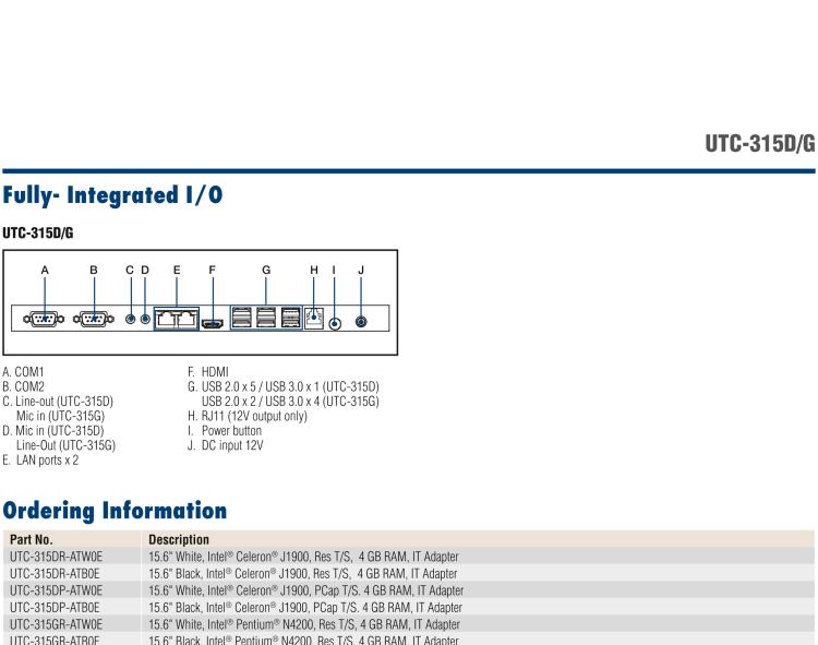 研华UTC-315D 15.6寸一体化触控电脑