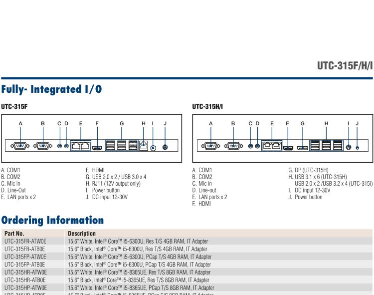 研华UTC-315I with 11th Gen Intel® Core™ i7/i5/i3 and Celeron 6305E Processor
